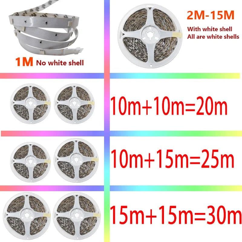 image-1-30M/100FT USB LED RGB Strip Lights SMD 5050 Bluetooth APP Touch Remote Control DC5V Neon Strip TV Backlight For Home Decor