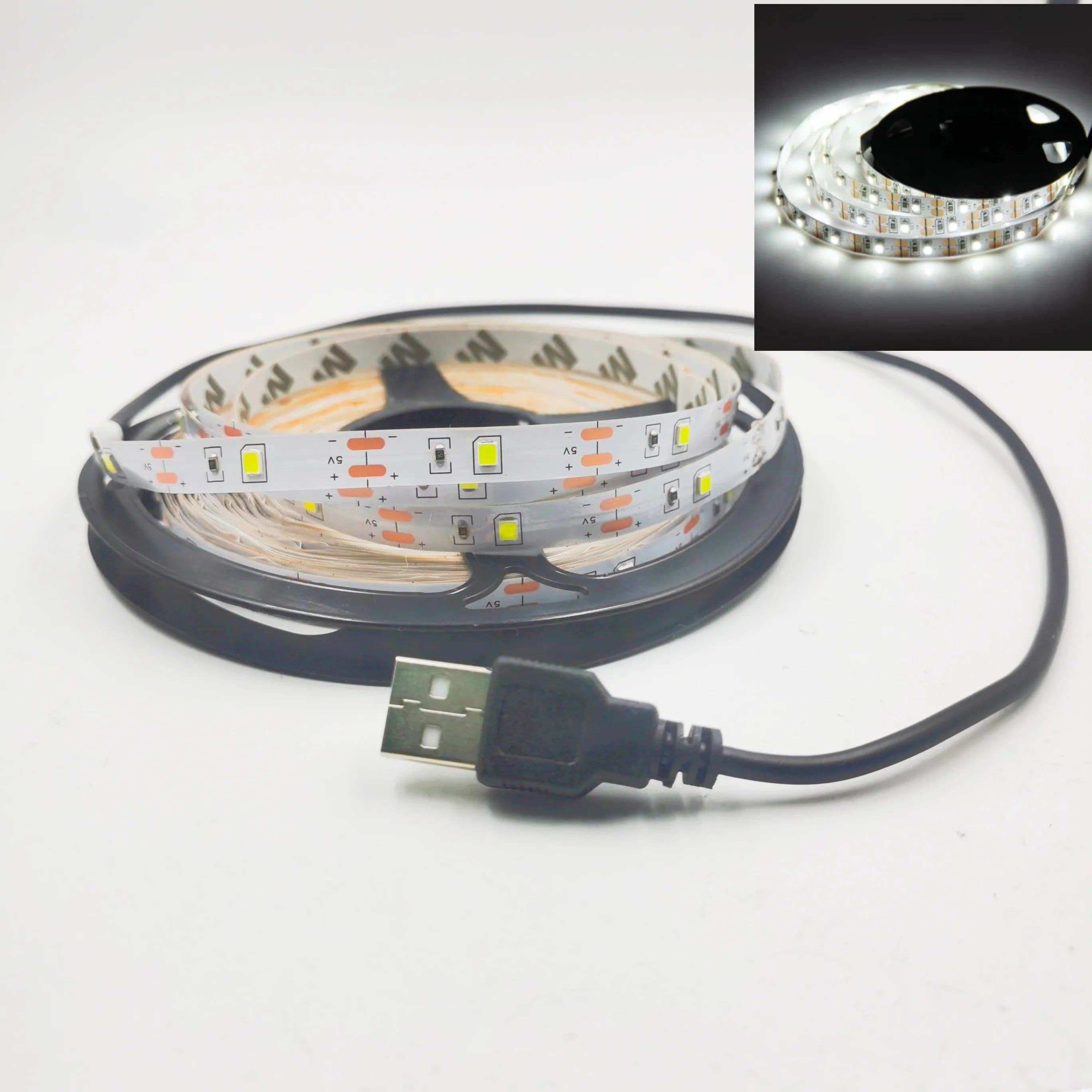 image-DC 5V USB 1M 2M 3M 4M 5M 10M 15M LED Strips 2835 White Warm White LED Strip Light TV Background Lighting Tape Home Decor Lamp
