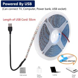image-DC 5V USB LED Strip Light 2835 SMD 1 Meter 2 Meter 3 Meter 5 Meter Warm Cool White TV Background Lighting Tape Home Decor Lamp