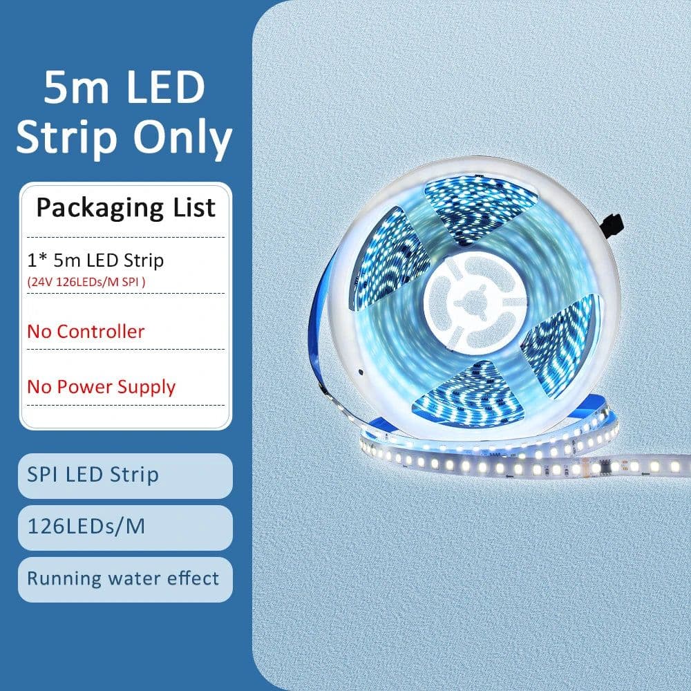 image-Horse Running Led Strip Lights WS2811 24V SMD 2835 5M 10M 15M 20M Sequential Flowing Water Led Strip Ribbon Tape Lamp for Home