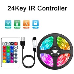 image-RGB LED Strip Lights 1-30M USB 5050 IR Remote Control Color Changing Flexible Lamp Tape For TV Backlight Home Party Decoration