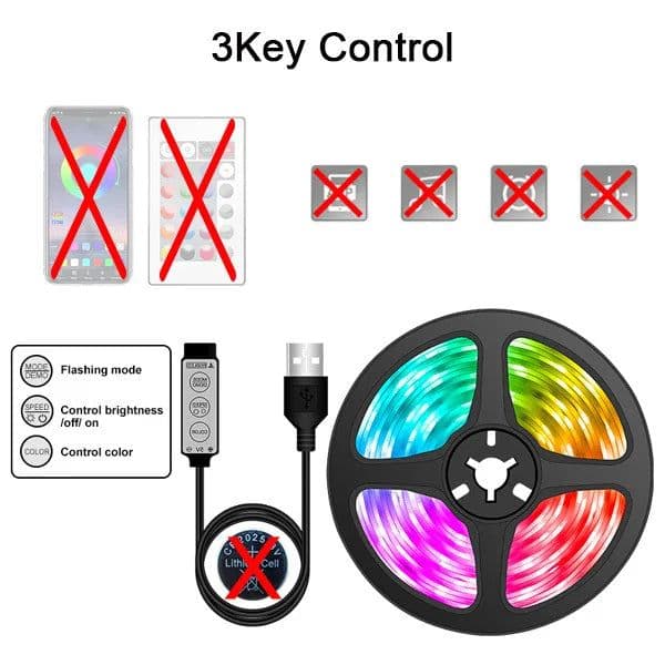 image-RGB LED Strip Lights 1-30M USB 5050 IR Remote Control Color Changing Flexible Lamp Tape For TV Backlight Home Party Decoration