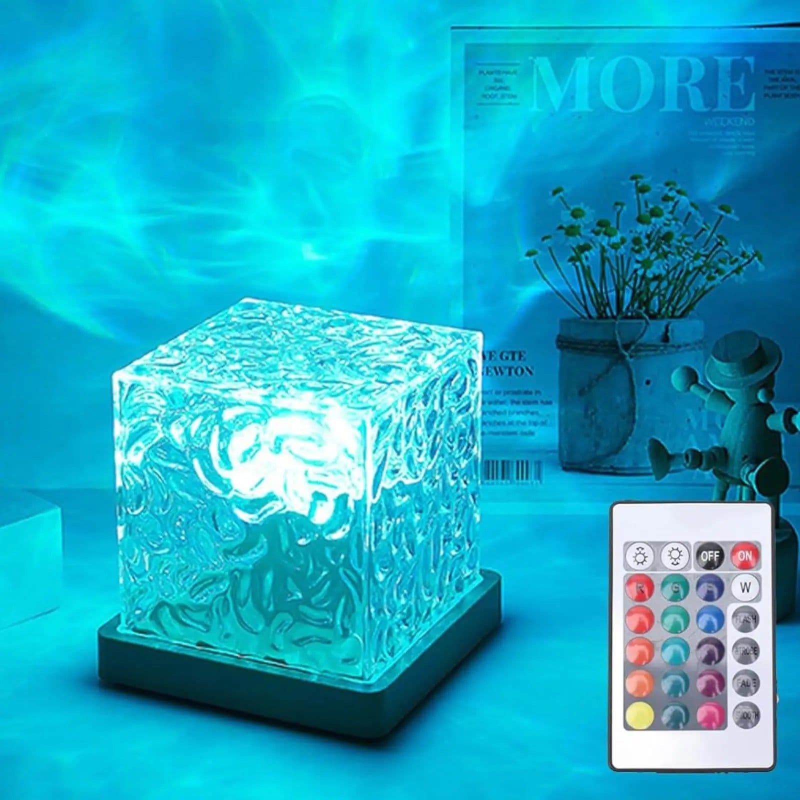 image-Ocean Wave Projector Light 16 Colors Midnight Aura Aurora Glow Lamp Home Office Bar Restaurant Underwater Projector Night Light