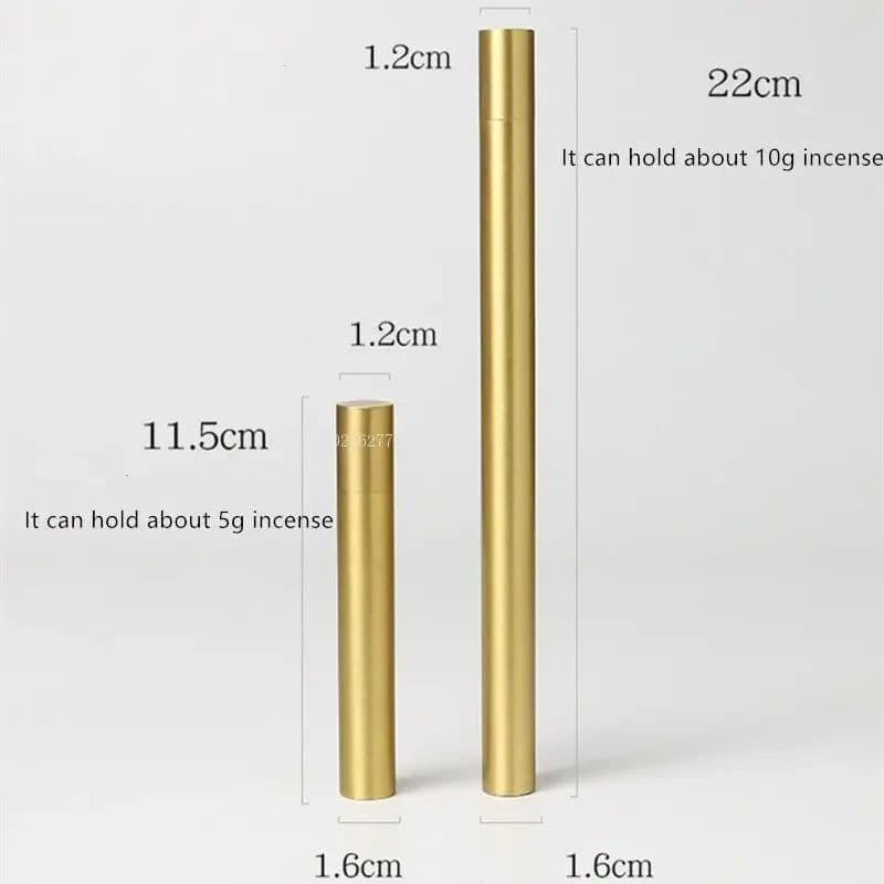 image-Antique Pure Copper Incense Tube Line Incense Tube Long and Short Type DIY Home Zen Portable Line Incense Storage Supplies