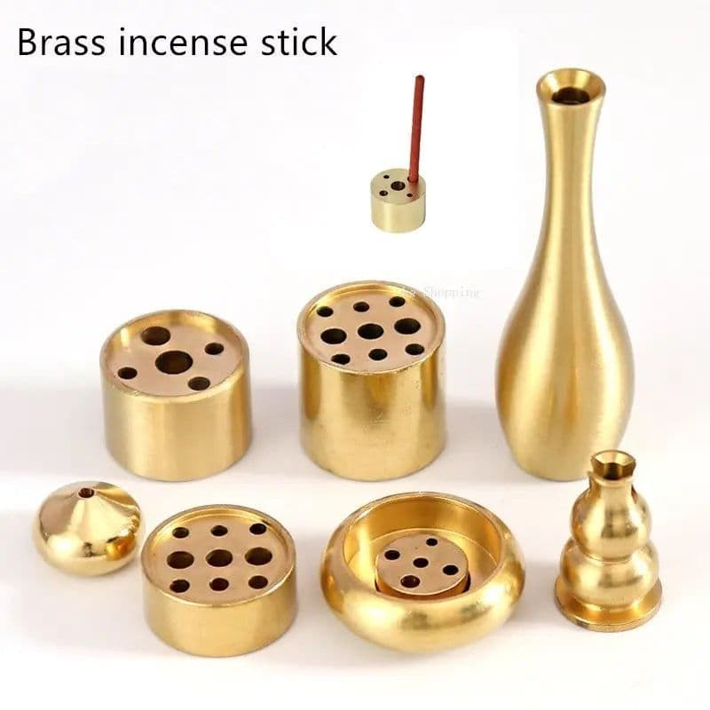 image-Pure Copper Porous Incense Holder DIY Home Incense Burner Japanese Incense Tray Creative Zen Pure Copper Incense Holder