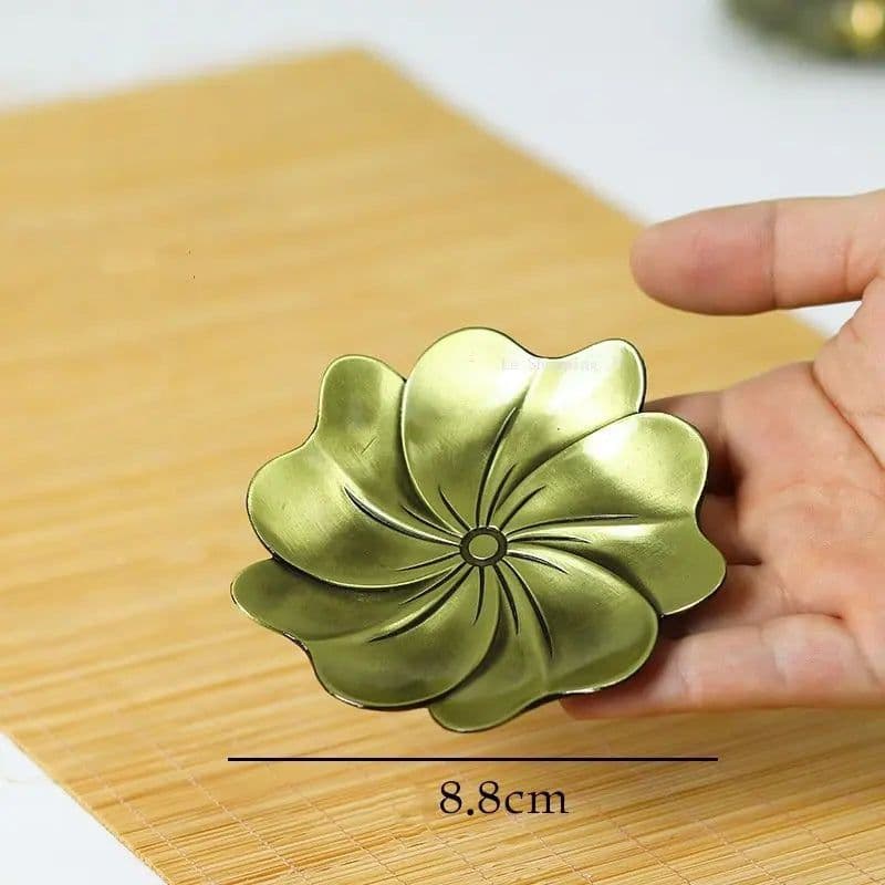 image-Pure Copper Porous Incense Holder DIY Home Incense Burner Japanese Incense Tray Creative Zen Pure Copper Incense Holder
