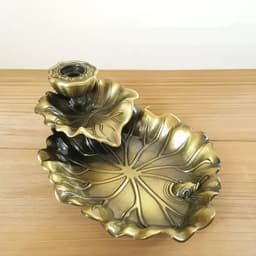 image-Fragrance Holder Smoke Reflux Incense Stick Incense Aromatherapy Backflow Burner Creative Incense Ceramic Leaf Tower