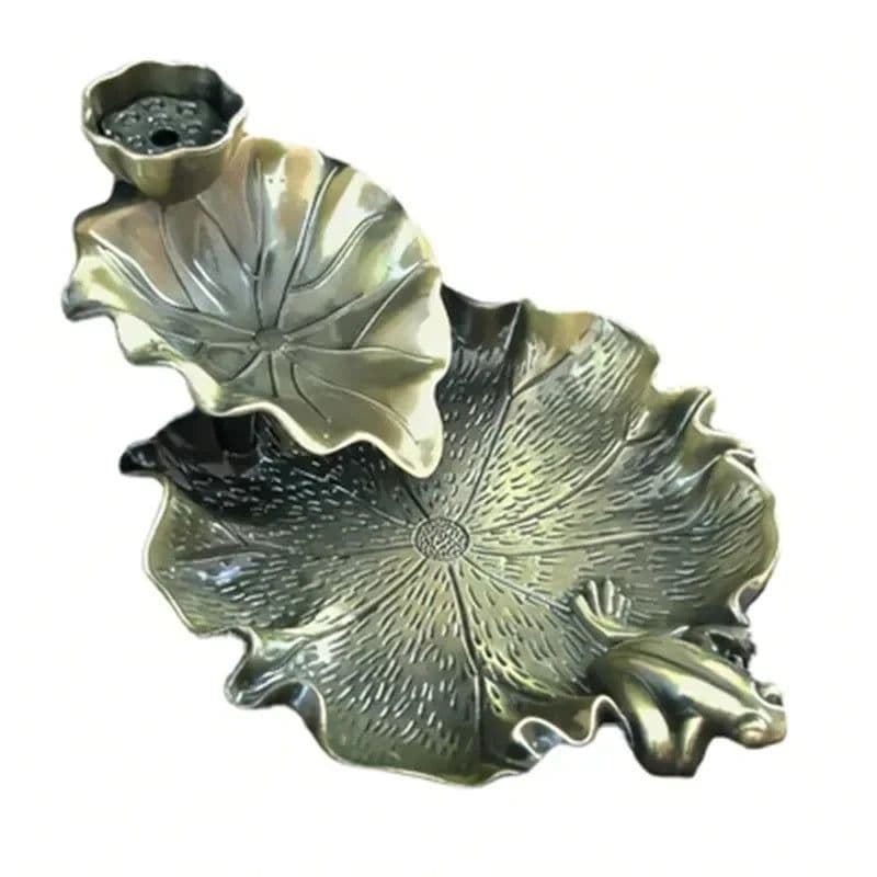 image-Fragrance Holder Smoke Reflux Incense Stick Incense Aromatherapy Backflow Burner Creative Incense Ceramic Leaf Tower