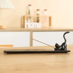 image-MINIDEAL Ceramic Backflow Incense Burner - Cat & Rabbit