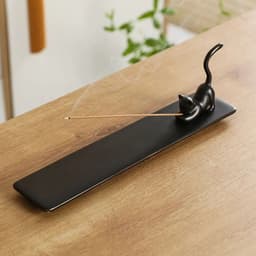 image-MINIDEAL Ceramic Backflow Incense Burner - Cat & Rabbit