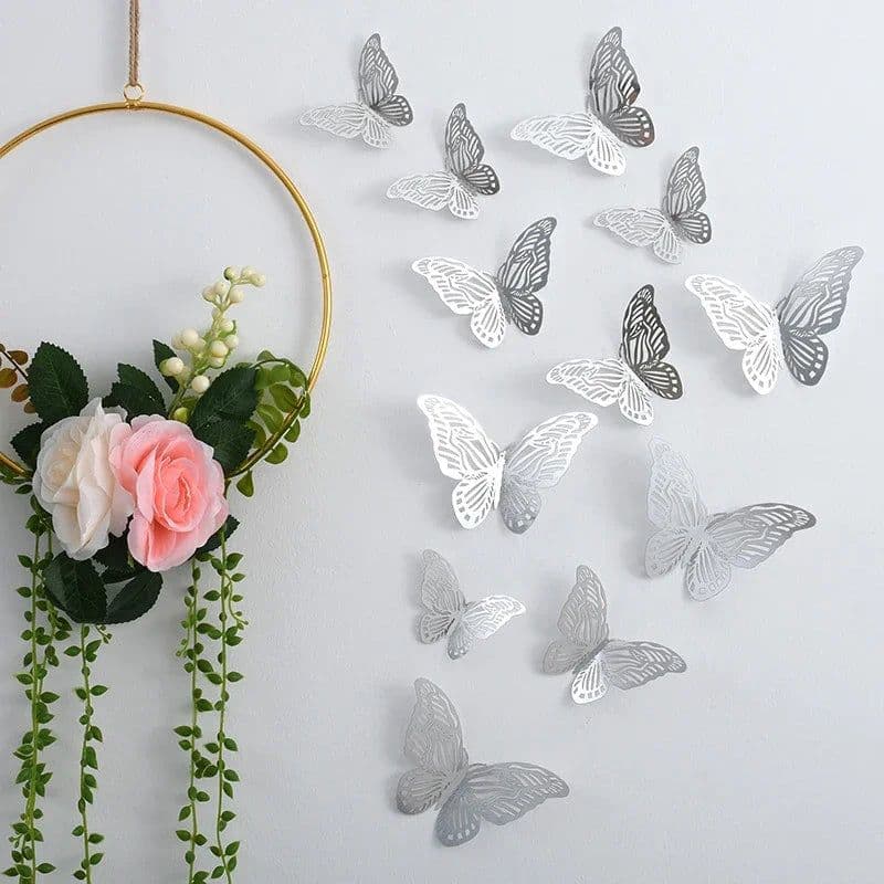 image-12pcs Suncatcher Sticker 3D Effect Crystal Butterflies Wall Sticker Beautiful Butterfly for Kids Room Wall Decal Home Decoration