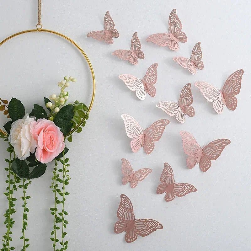 image-12pcs Suncatcher Sticker 3D Effect Crystal Butterflies Wall Sticker Beautiful Butterfly for Kids Room Wall Decal Home Decoration