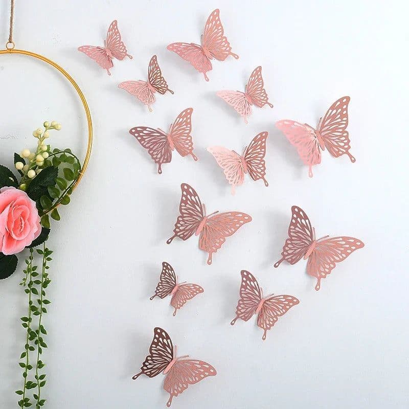 image-12pcs Suncatcher Sticker 3D Effect Crystal Butterflies Wall Sticker Beautiful Butterfly for Kids Room Wall Decal Home Decoration