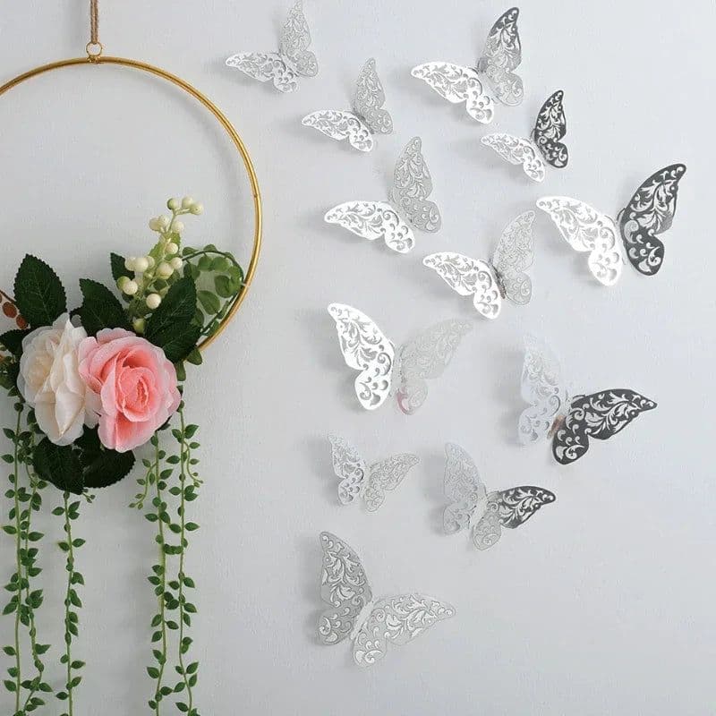 image-12pcs Suncatcher Sticker 3D Effect Crystal Butterflies Wall Sticker Beautiful Butterfly for Kids Room Wall Decal Home Decoration
