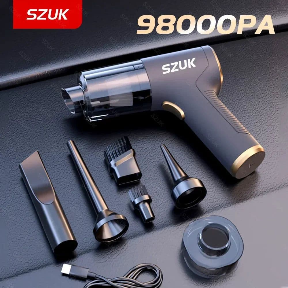 image-SZUK Car Vacuum Cleaner Wireless Mini Powerful Vacuum Cleaner Home Appliance Portable Handheld Cordless Super Strong Cleaning
