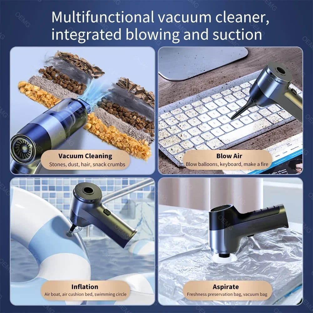image-Mini Car Vacuum Cleaner Wireless Handheld Portable Cleaner for Home Appliance Poweful Cleaning Machine Car Cleaner for Keyboard