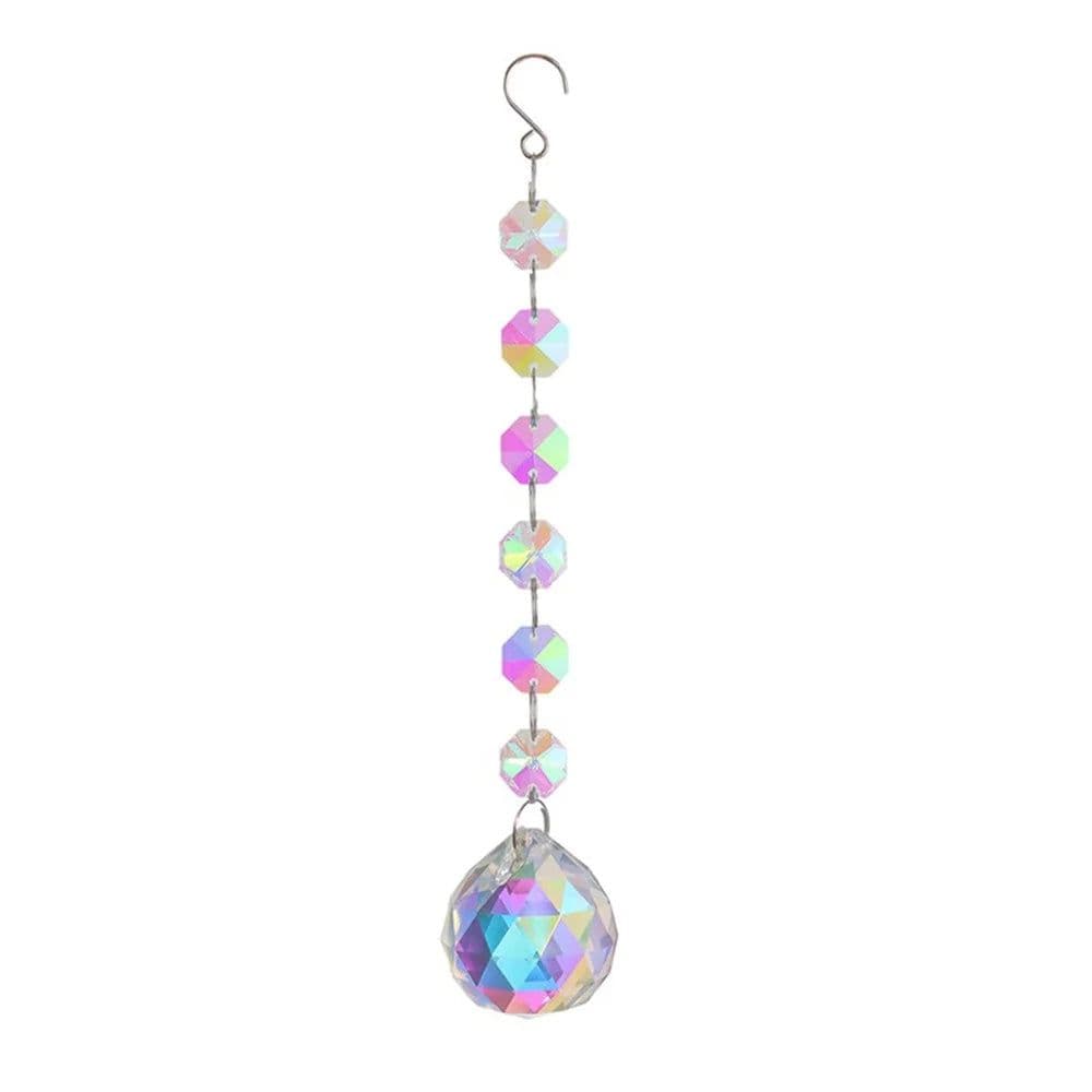 image-Crystal Suncatcher Prism Rainbow Catcher Pendant Window Hanging Wind Chime Car Charm Garden Home Wedding Decoration