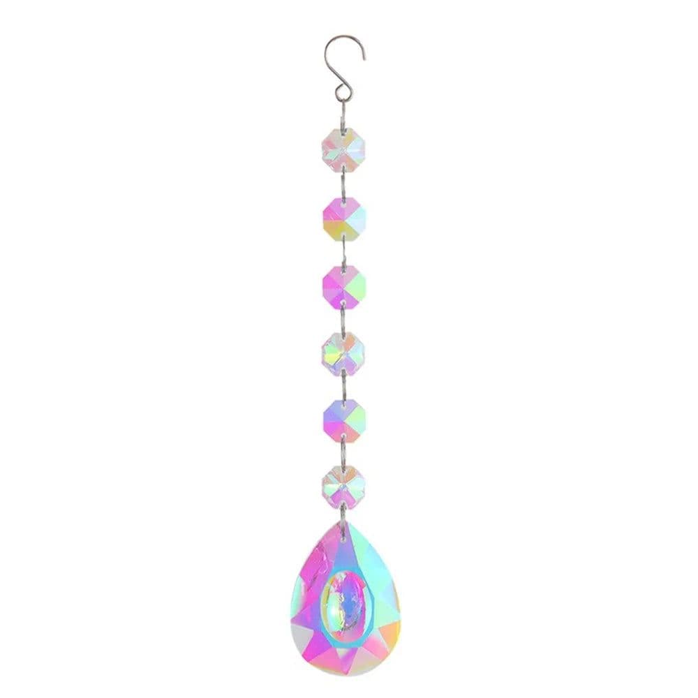 image-Crystal Suncatcher Prism Rainbow Catcher Pendant Window Hanging Wind Chime Car Charm Garden Home Wedding Decoration