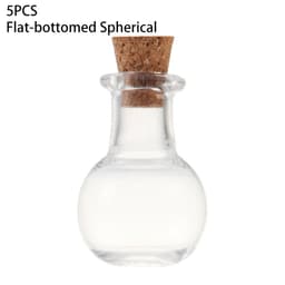 image-5Pcs Cork Stopper Small Empty Glass Bottle Tiny Glass Jars With Cork Decorative Wish Glass Jars Wedding Holiday Mini Containers
