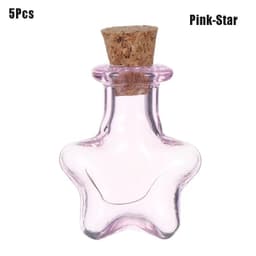 image-5Pcs Cork Stopper Small Empty Glass Bottle Tiny Glass Jars With Cork Decorative Wish Glass Jars Wedding Holiday Mini Containers
