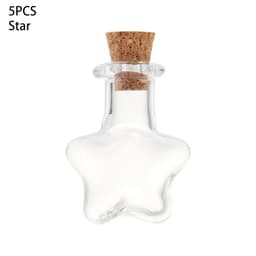 image-5Pcs Cork Stopper Small Empty Glass Bottle Tiny Glass Jars With Cork Decorative Wish Glass Jars Wedding Holiday Mini Containers