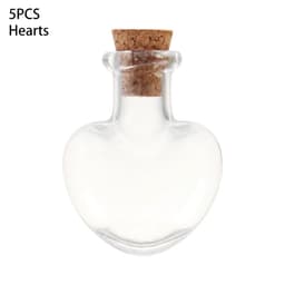 image-5Pcs Cork Stopper Small Empty Glass Bottle Tiny Glass Jars With Cork Decorative Wish Glass Jars Wedding Holiday Mini Containers