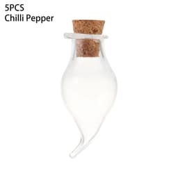 image-5Pcs Cork Stopper Small Empty Glass Bottle Tiny Glass Jars With Cork Decorative Wish Glass Jars Wedding Holiday Mini Containers