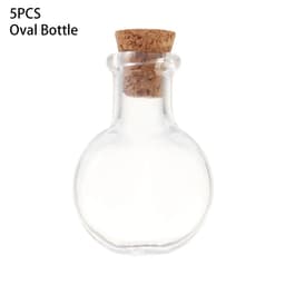 image-5Pcs Cork Stopper Small Empty Glass Bottle Tiny Glass Jars With Cork Decorative Wish Glass Jars Wedding Holiday Mini Containers