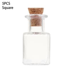 image-5Pcs Cork Stopper Small Empty Glass Bottle Tiny Glass Jars With Cork Decorative Wish Glass Jars Wedding Holiday Mini Containers