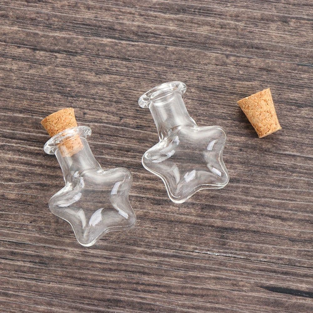 image-5Pcs Cork Stopper Small Empty Glass Bottle Tiny Glass Jars With Cork Decorative Wish Glass Jars Wedding Holiday Mini Containers