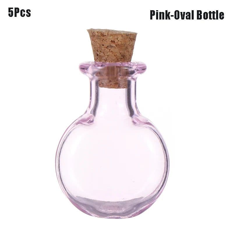 image-5Pcs Cork Stopper Small Empty Glass Bottle Tiny Glass Jars With Cork Decorative Wish Glass Jars Wedding Holiday Mini Containers