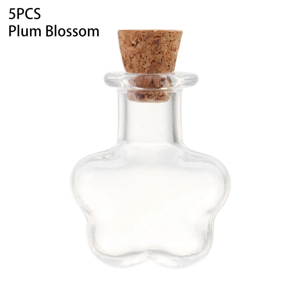 image-5Pcs Cork Stopper Small Empty Glass Bottle Tiny Glass Jars With Cork Decorative Wish Glass Jars Wedding Holiday Mini Containers