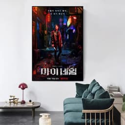 image-Big Size Posters and Prints Drama My Name Korean Paintings on the Wall Art Satin Pictures Home Wall Decoration Anime Room Decor