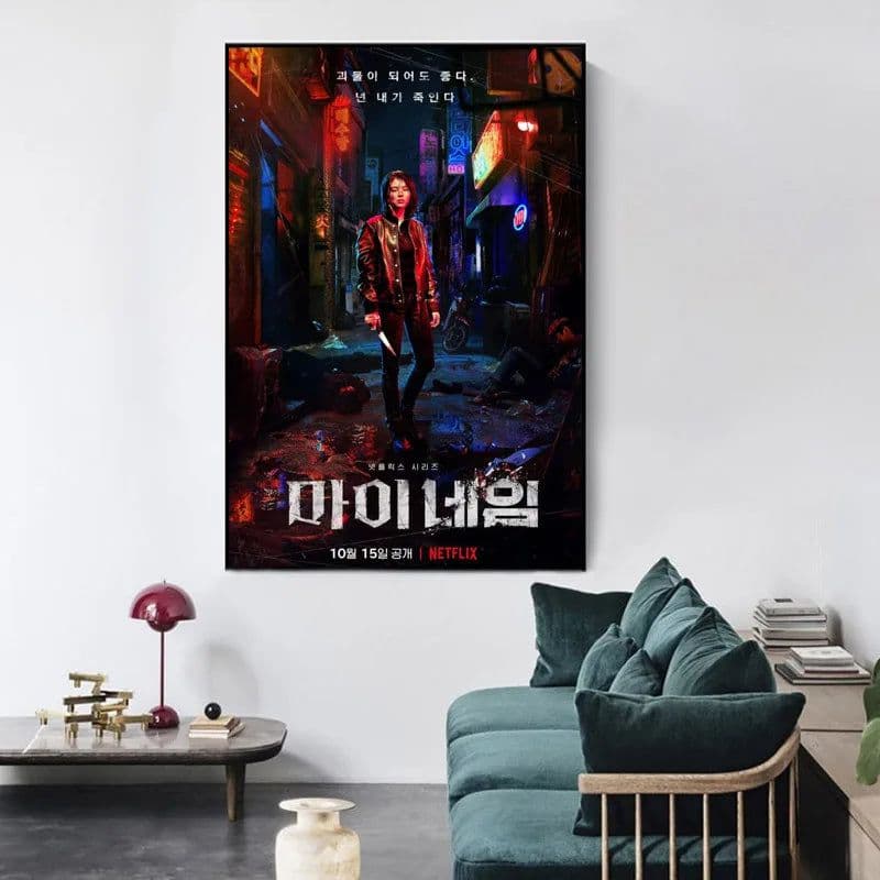 image-Big Size Posters and Prints Drama My Name Korean Paintings on the Wall Art Satin Pictures Home Wall Decoration Anime Room Decor
