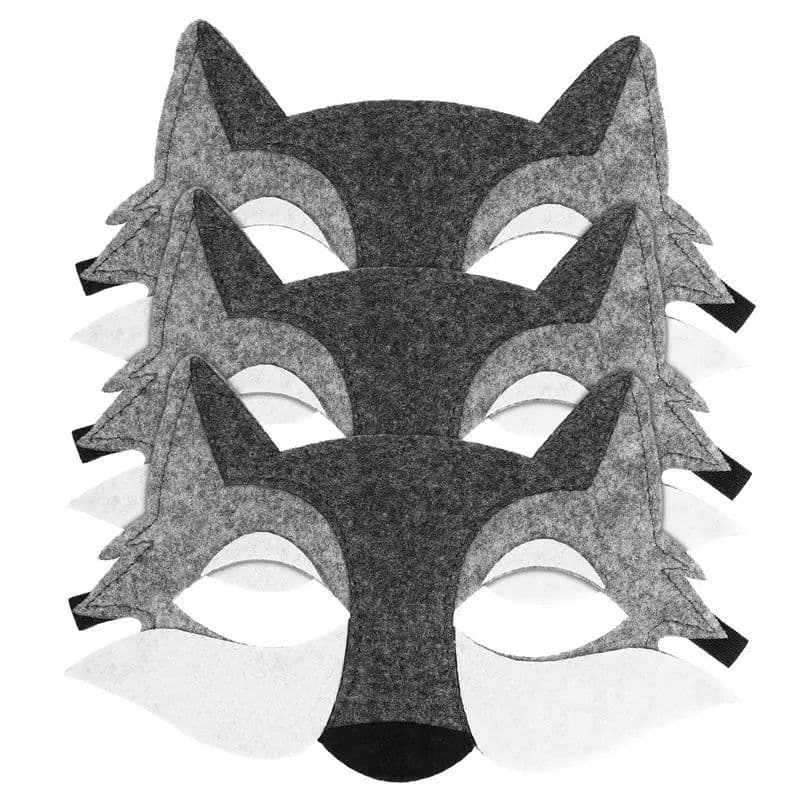 image-3PCS Wolf Eye Half Face Mask Kids Party Wolf Eye Half Face Mask Decor Cosplay Party Wolf Eye Half Face Mask Props