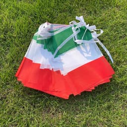 image-Aerlxemrbrae 14*21cm 20pcs/lot italy bunting flags italy string Triangular Flag Buntings Festival Party Holiday