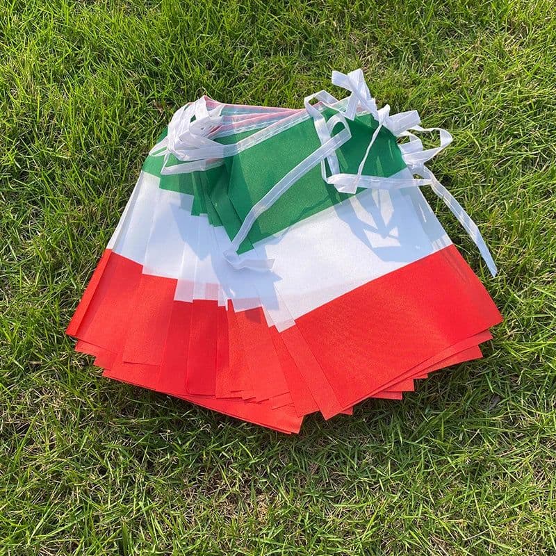 image-Aerlxemrbrae 14*21cm 20pcs/lot italy bunting flags italy string Triangular Flag Buntings Festival Party Holiday