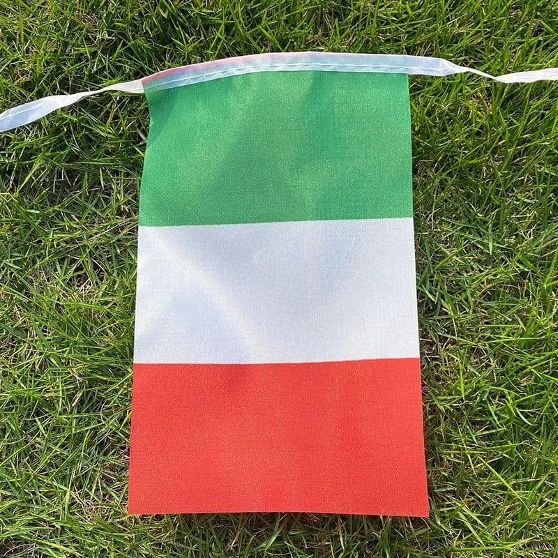 image-Aerlxemrbrae 14*21cm 20pcs/lot italy bunting flags italy string Triangular Flag Buntings Festival Party Holiday