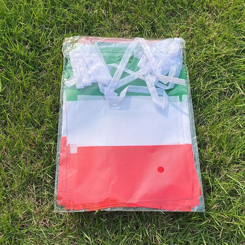 image-Aerlxemrbrae 14*21cm 20pcs/lot italy bunting flags italy string Triangular Flag Buntings Festival Party Holiday