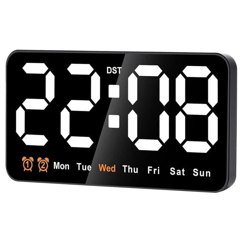 image-Digital Wall Clock, 9Inch LED Digital Clock Large Display With 12/24H, Big Digits,Small Silent Wall Clock Durable (Red)