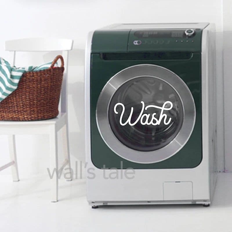 image-Wash Dry Sign Quotes Vinyl Decals Laundry Room Decor Washing Machines Door Decoration Vinyl Sticker Laundry Art
