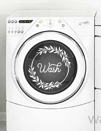 image-Wash Dry Sign Quotes Vinyl Decals Laundry Room Decor Washing Machines Door Decoration Vinyl Sticker Laundry Art