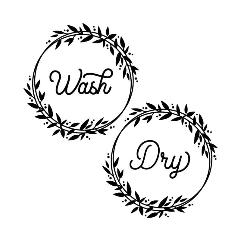 image-Wash Dry Sign Quotes Vinyl Decals Laundry Room Decor Washing Machines Door Decoration Vinyl Sticker Laundry Art