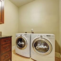 image-Wash Dry Sign Quotes Vinyl Decals Laundry Room Decor Washing Machines Door Decoration Vinyl Sticker Laundry Art