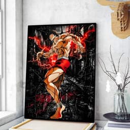 image-Japanese Anime Baki Hanma Comics Whitepaper Sticky Posters Wall Sticker DIY Living Room Bar Cafe Vintage Posters Decorative Wall