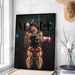 image-Japanese Anime Baki Hanma Comics Whitepaper Sticky Posters Wall Sticker DIY Living Room Bar Cafe Vintage Posters Decorative Wall