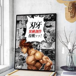 image-Japanese Anime Baki Hanma Comics Whitepaper Sticky Posters Wall Sticker DIY Living Room Bar Cafe Vintage Posters Decorative Wall