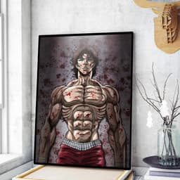 image-Japanese Anime Baki Hanma Comics Whitepaper Sticky Posters Wall Sticker DIY Living Room Bar Cafe Vintage Posters Decorative Wall