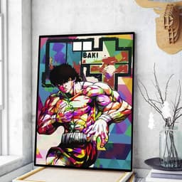 image-Japanese Anime Baki Hanma Comics Whitepaper Sticky Posters Wall Sticker DIY Living Room Bar Cafe Vintage Posters Decorative Wall