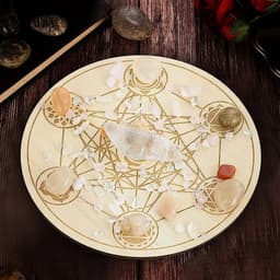 image-Metatron's Cube Wood Board Crystal Grid Ouija Board Sacred Geometry Chakra Yoga Meditation Witchcraft Altar Ritual Decor Plate